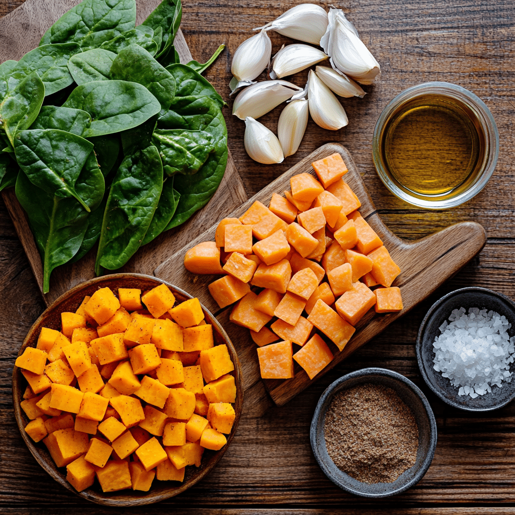 ground-turkey-sweet-potato-ingredients Ingredients for ground turkey sweet potato recipe