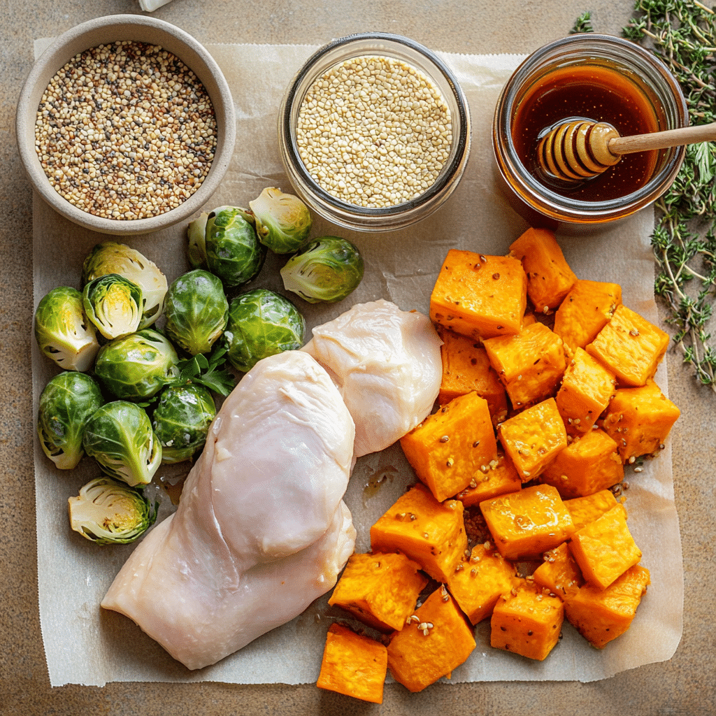hot-honey-protein-bowl-ingredients ingredients for viral protein bowl laid out