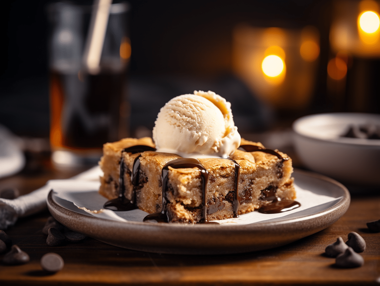 lazy-cookie-bars-with-ice-cream Lazy Day Cookie Bars served with ice cream