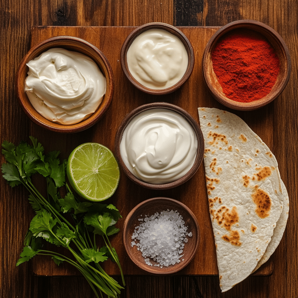 quesadilla-sauce-ingredients Quesadilla sauce ingredients on cutting board