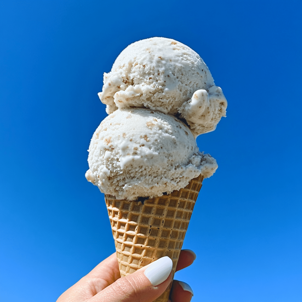 rice-krispie-ice-cream-cone Rice Krispie ice cream cone served outdoors