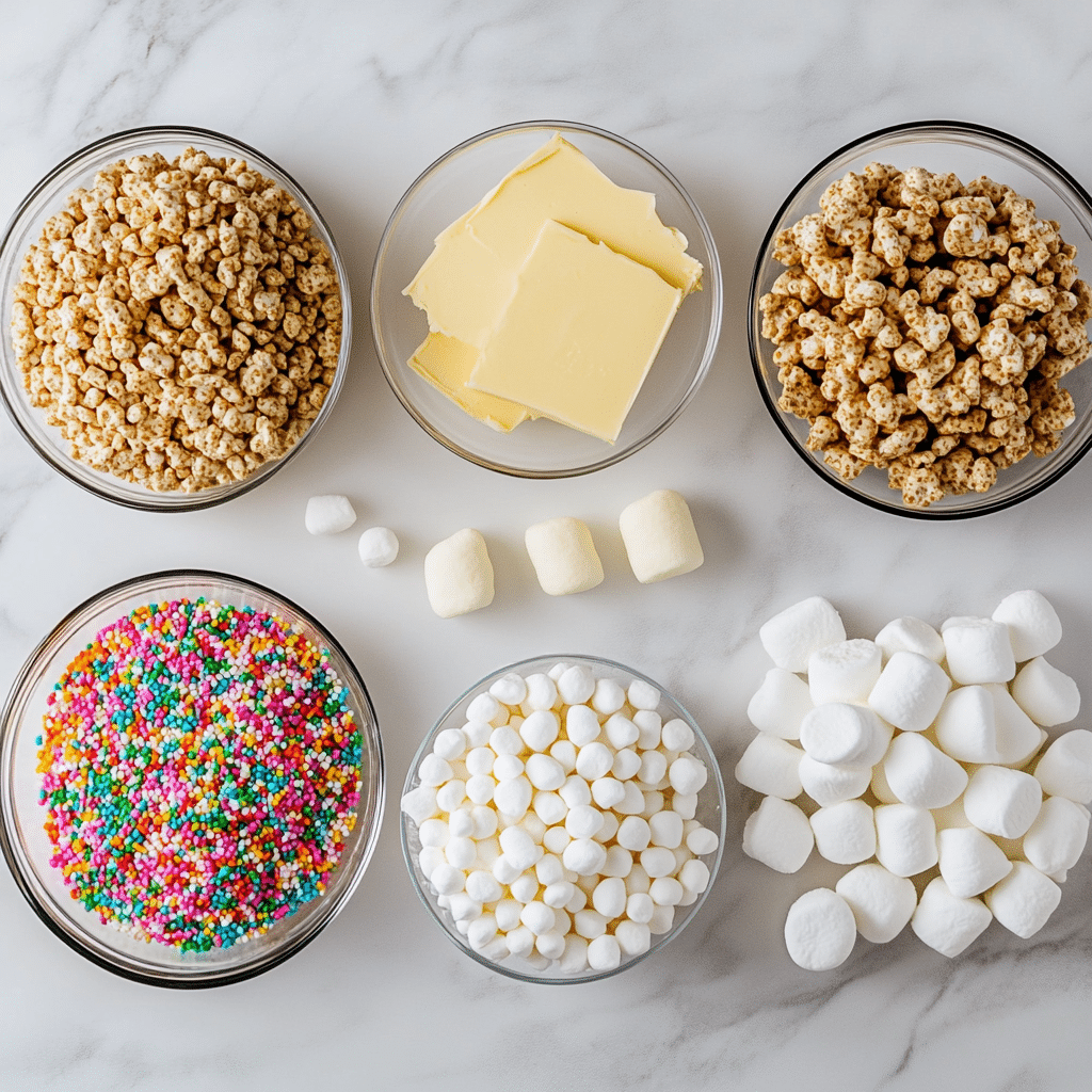 rice-krispie-treat-easter-ingredients Ingredients for rice krispie treat recipe Easter