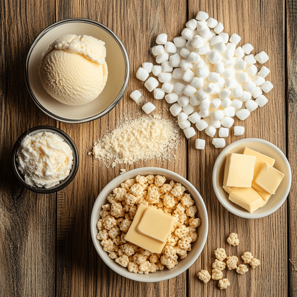 rice-krispies-treats-ice-cream-sandwiches-ingredients Ingredients for rice krispies treats ice cream sandwiches
