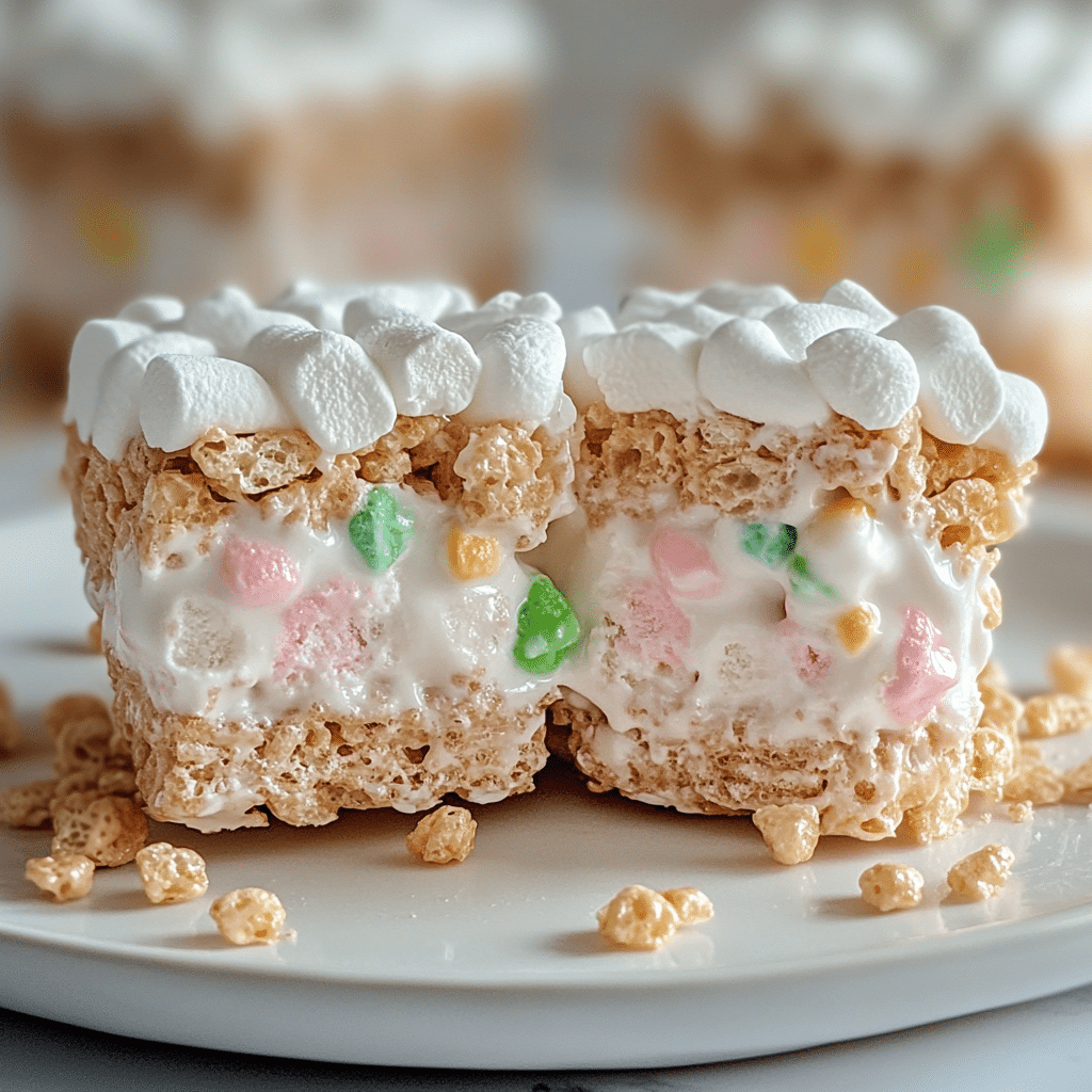 serving-ice-cream-sandwich rice krispie ice cream sandwich slices on serving platter