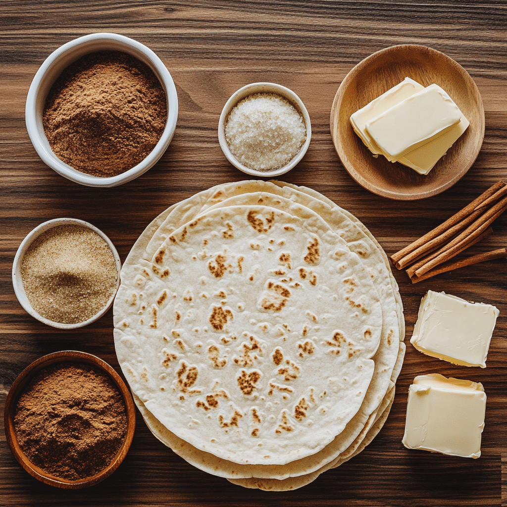 tortilla-cinnamon-rolls-ingredients Ingredients for tortilla cinnamon rolls