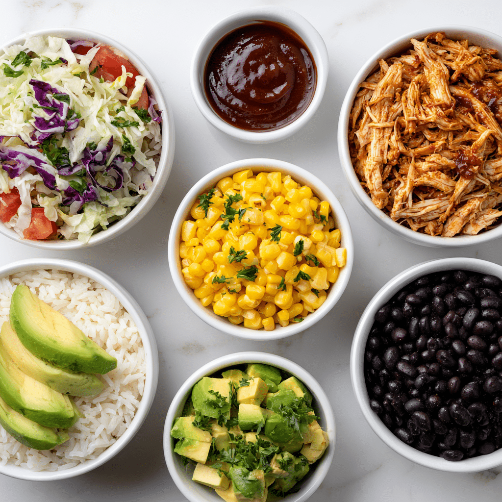 bbq-chicken-bowl-ingredients Ingredients for BBQ Chicken Bowl