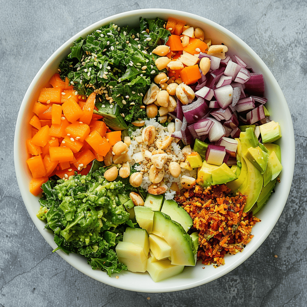 fitness-bowl-ingredients Ingredients for a balanced fitness bowl