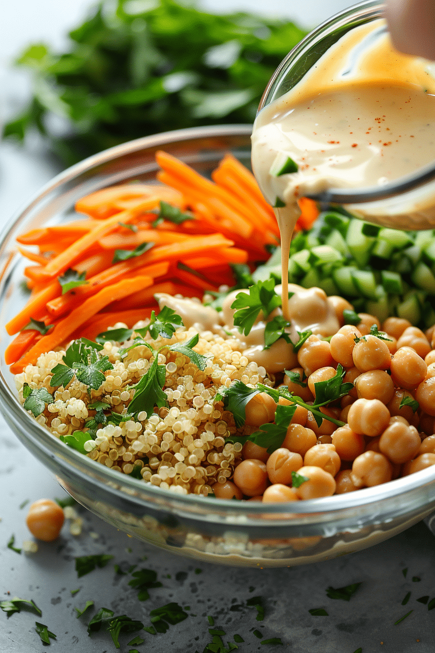 vegetarian-bowl-steps Step-by-step image showing how to prepare a Vegetarian-Friendly Bowls