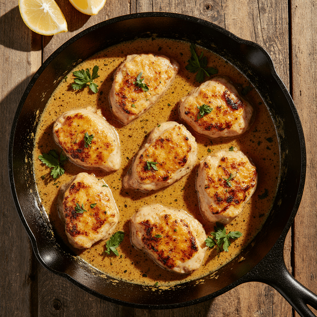 texas-roadhouse-butter-chicken-featured (2) Texas Roadhouse butter chicken skillet in a rustic cast iron pan with golden sauce