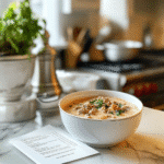 Creamy Parmesan Italian Sausage Soup – Cozy One Pot Comfort 2 printed recipe card for creamy parmesan Italian sausage soup