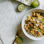 Street Corn Chicken Rice Bowl Recipe That’s Full of Flavor 2 Street corn chicken rice bowl recipe card and meal