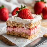 Strawberry Rice Krispie Ice Cream Sandwich – Sweet, Crunchy & Perfectly Chill 2 Close-up of rice krispie ice cream sandwich strawberry
