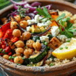 Comfort Food in a Bowl Mediterranean Power Bowl 2 Comfort Food in a Bowl Mediterranean Power Bowl with roasted chickpeas and quinoa