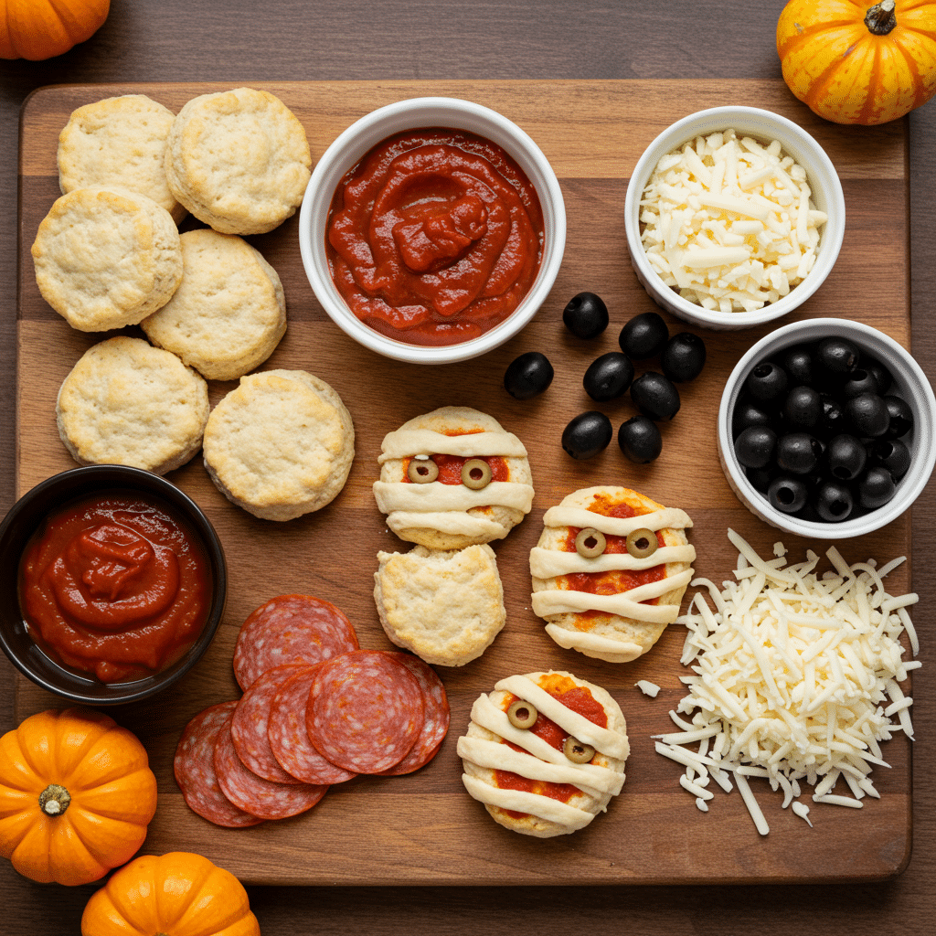 halloween-mummy-hotdogs-ingredients Ingredients for Halloween Appetizers mummy hot dogs