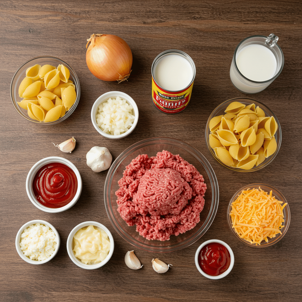 lazy-dinners-cheeseburger-casserole-ingredients lazy-dinners-cheeseburger-casserole-ingredients