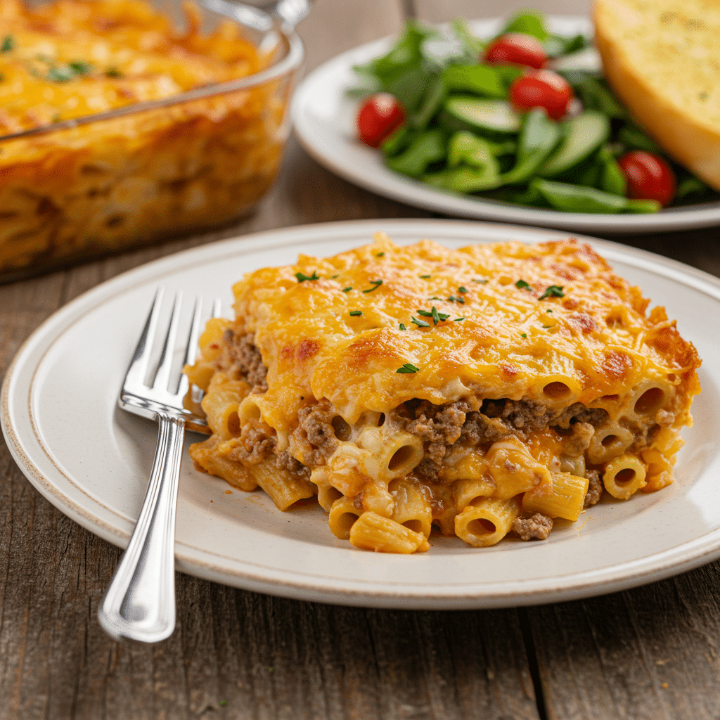 lazy-dinners-cheeseburger-casserole-serving lazy dinners cheeseburger casserole serving