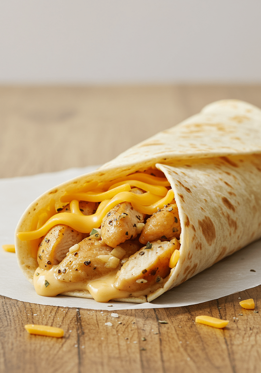 Cheesy Garlic Chicken Wraps