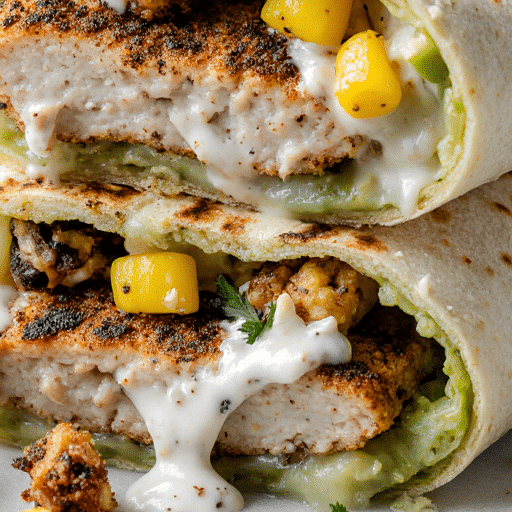 Chicken Avocado Burrito – Healthy & Flavorful Wrap for Dinner 4 Chicken avocado burrito on wooden board