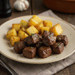 Garlic Butter Beef Bites & Potatoes 5 Garlic Butter Beef Bites with Potatoes