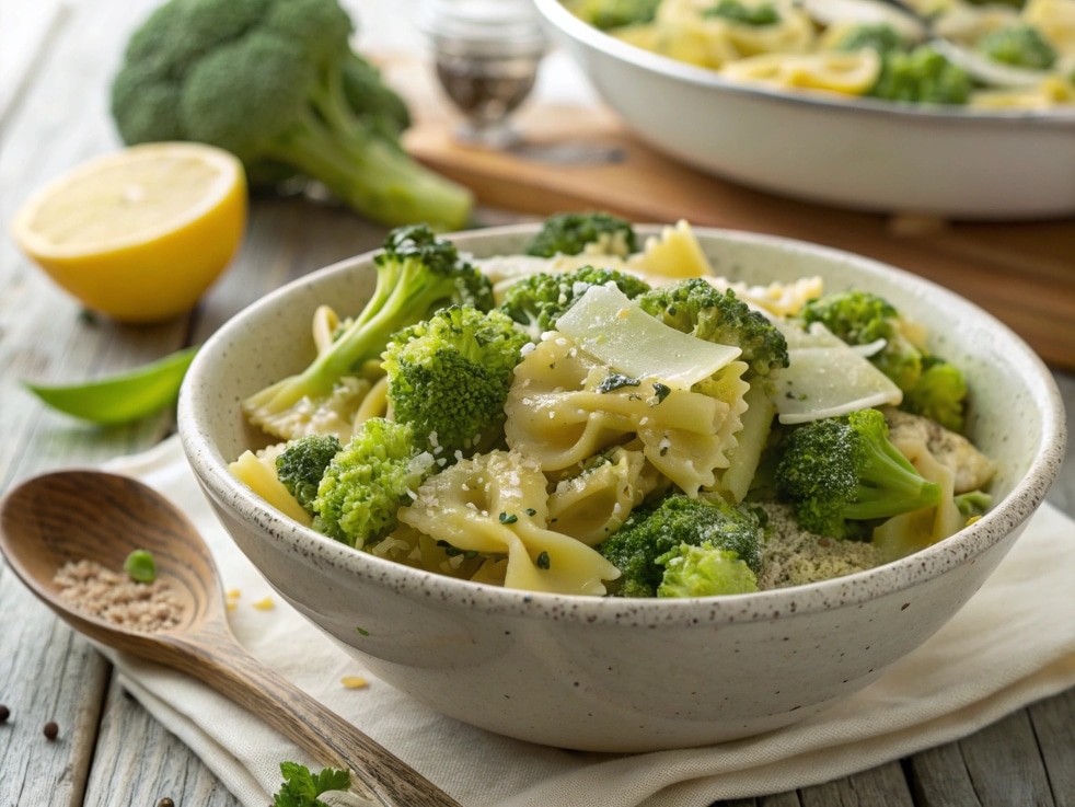 close up of a steaming bowl of easy healthy brocco 1