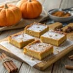 close up of delicious gluten free pumpkin pie bars