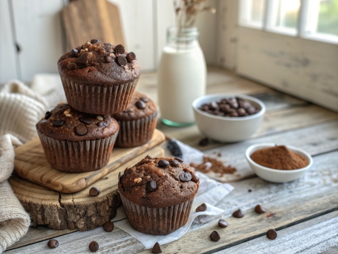 close up of easy bakery style double chocolate chi