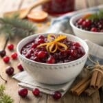 Cranberry Sauce Recipe | Classic Holiday Side Dish 5 close up ultra zoom of a bowl of glossy cranberry