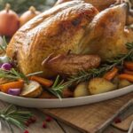 close up ultra zoom of a golden roasted turkey cen 1 edited