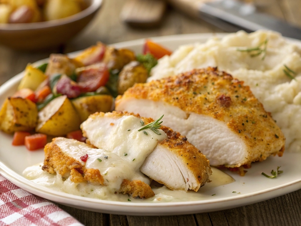 close up ultra zoom of melt in your mouth chicken