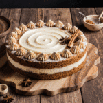 Brown Sugar Chai Cake – Easy, Fresh & Delicious 2 close up of brown sugar chai cake slices on a rustic wooden plate dusted with powdered sugar cozy w 4tf3u5bbsujiolcoaavt 3