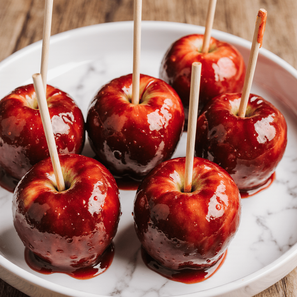 close-up_of_candy_apple_in_a_rustic_bowl_glossy_red_coating_cozy_natural_daylight_blurred_wooden_fa_lei66holg24jsqlou81t_0 Close-up of candy apple in a rustic bowl, glossy red coating, cozy natural daylight, blurred wooden farmhouse table, ultra sharp food