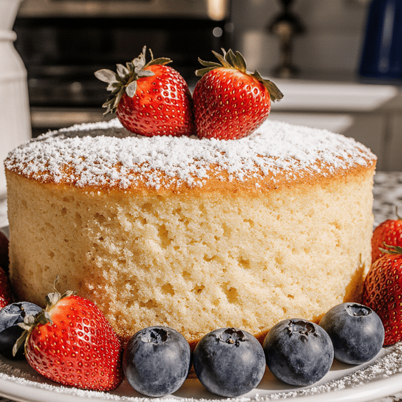 Light and Fluffy Sponge Cake Recipe: A Simple Dessert for Everyone! 4 close up of light and fluffy sponge cake slice on a rustic wooden table golden airy crumb dusted wi 17a0ov7t2la307a75ttv 3 edited