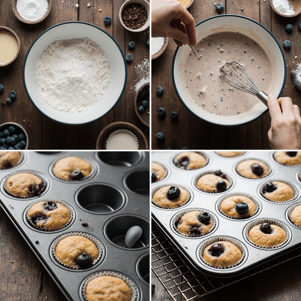 Easy Homemade Blueberry Muffins Recipe 7 collage of 4 ultra sharp food photography images rustic farmhouse style natural daylight flat lay r5idwm6d8yyr2qb8kful 1