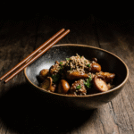 Japanese Miso Mushrooms: Earthy, Savory, and Ready in Minutes 14 plated Japanese miso mushrooms dinner