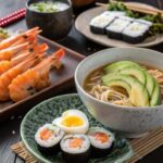 ultra zoom close up of a vibrant japanese meal spr edited