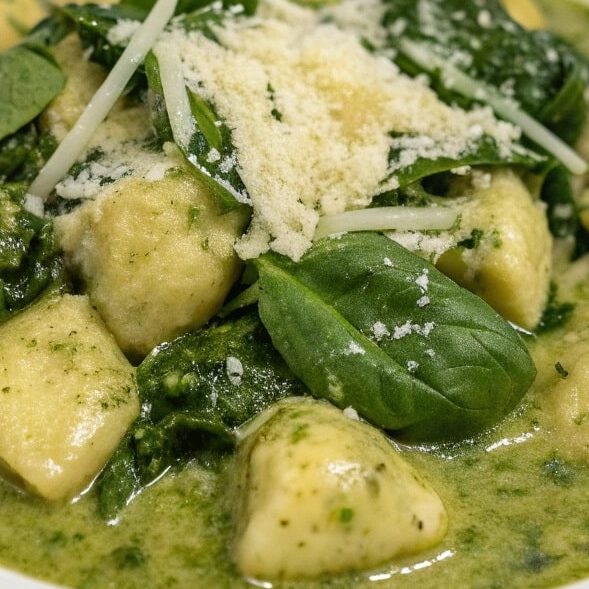 Creamy Pesto Gnocchi with Spinach and Artichokes 4 creamy pesto gnocchi with spinach and artichokes edited
