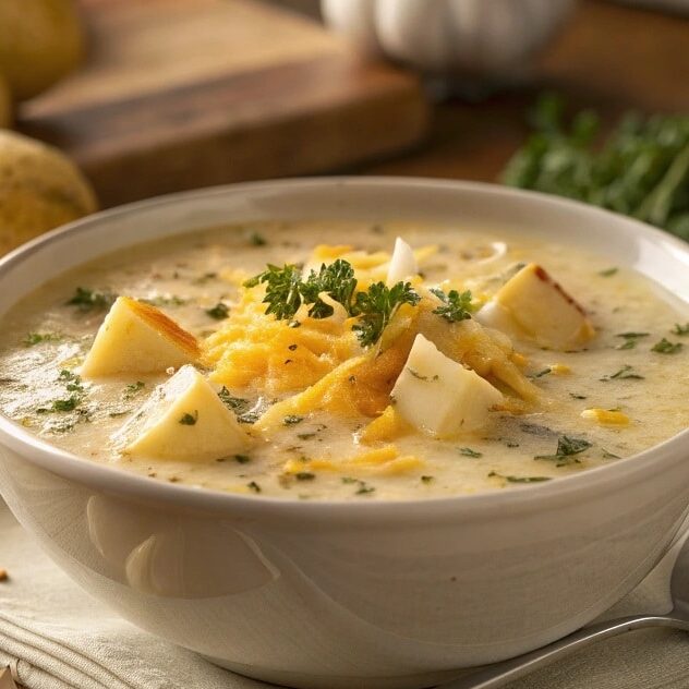 Hearty Cheddar Garlic Herb Potato Soup Recipe 6 hearty cheddar garlic herb potato soup recipe hear edited