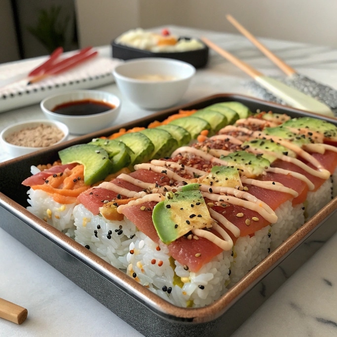 Spicy Tuna and Creamy Crab Sushi Bake 4 spicy tuna and creamy crab sushi bake