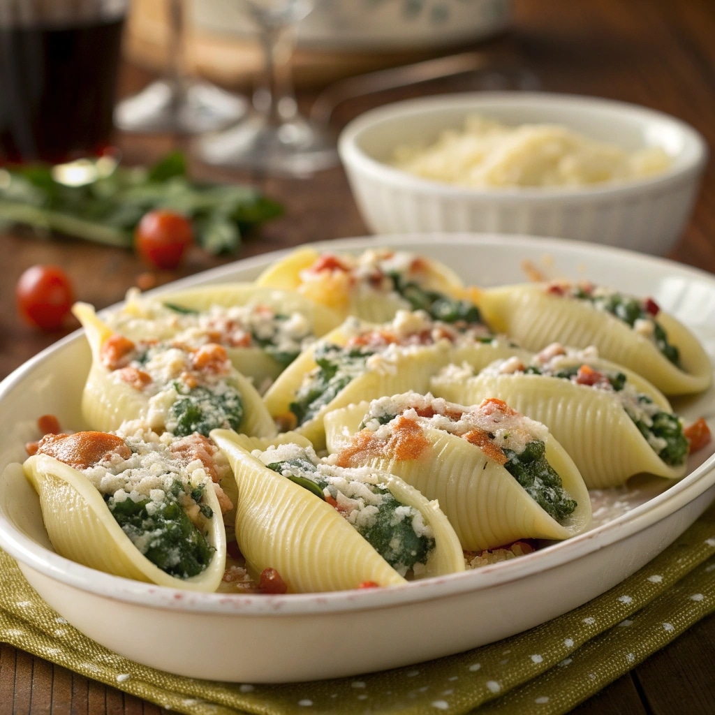 Spinach and Ricotta Stuffed Shells 7 spinach and ricotta stuffed shells are a perfect b