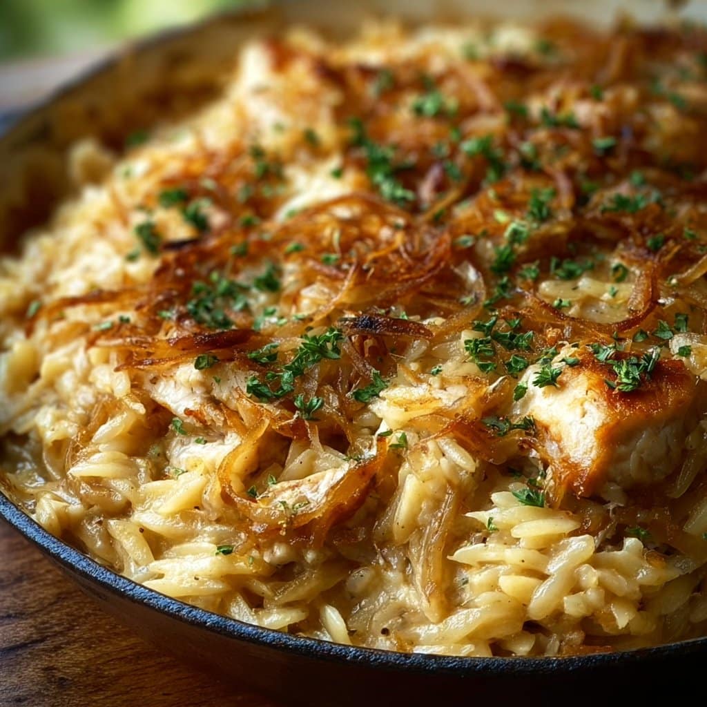 French Onion Chicken Orzo Casserole 5 French Onion Chicken Orzo Casserole