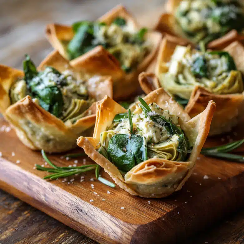 Spinach and Artichoke Wonton Cups 7 INGREDIENT Spinach and Artichoke Wonton Cups