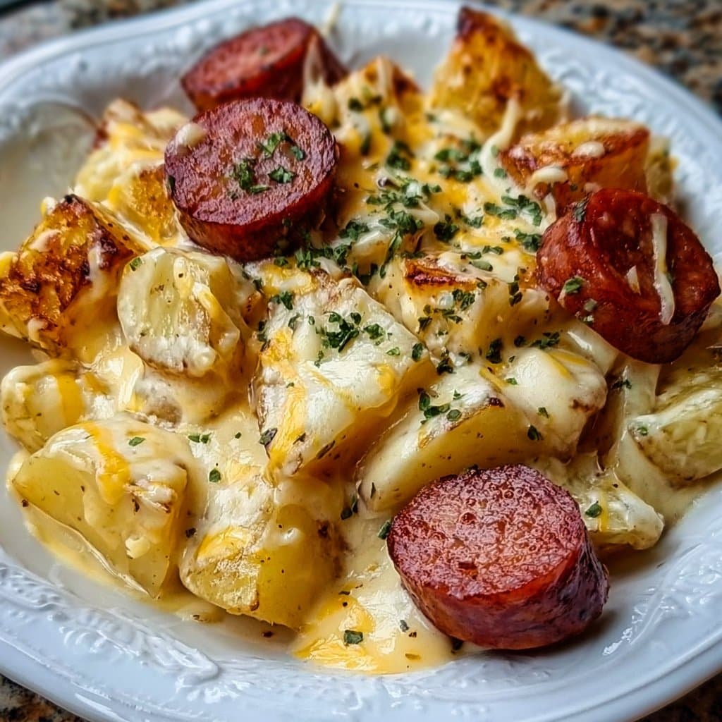 Cheesy Ranch Potatoes and Smoked Sausage