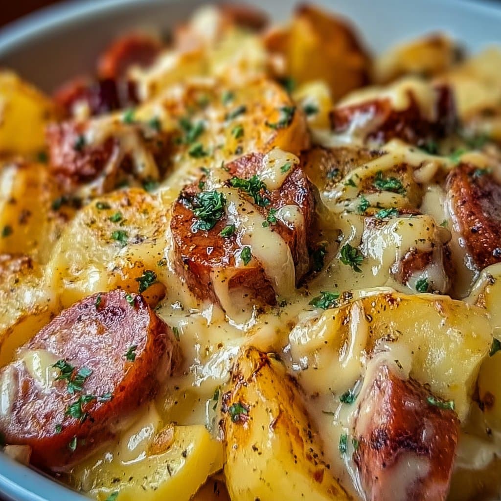 Cheesy Ranch Potatoes and Smoked Sausage