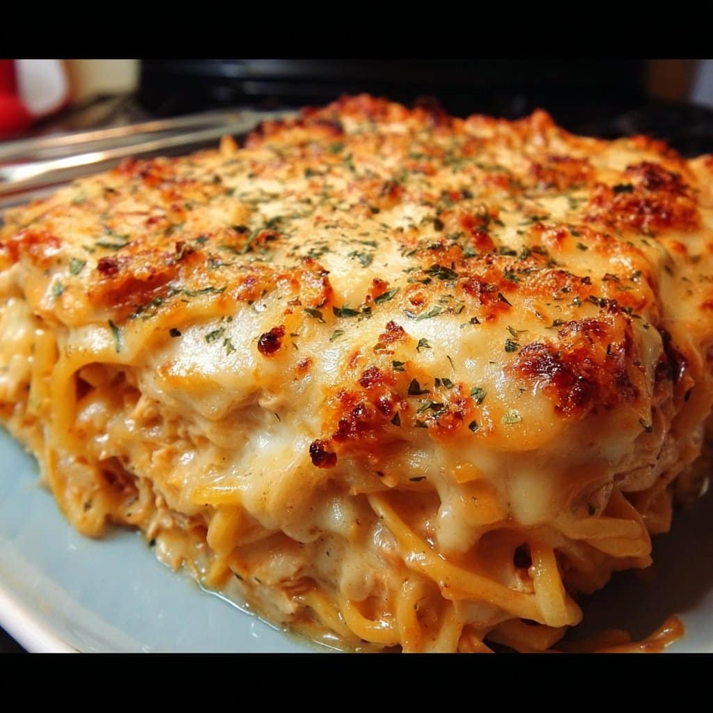 Spicy Southern Cheesy Chicken Spaghetti Casserole