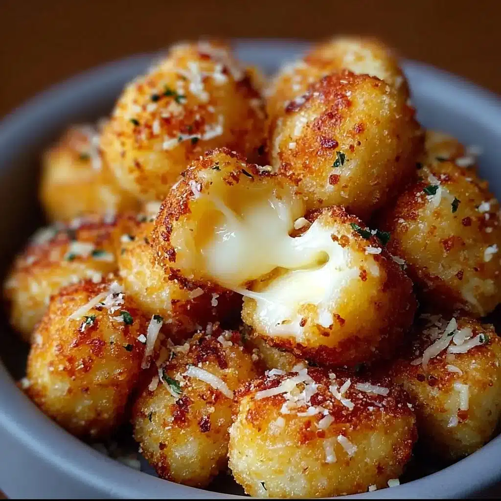 Cheesy Parmesan Mozzarella Bites served on a platter with dipping sauce