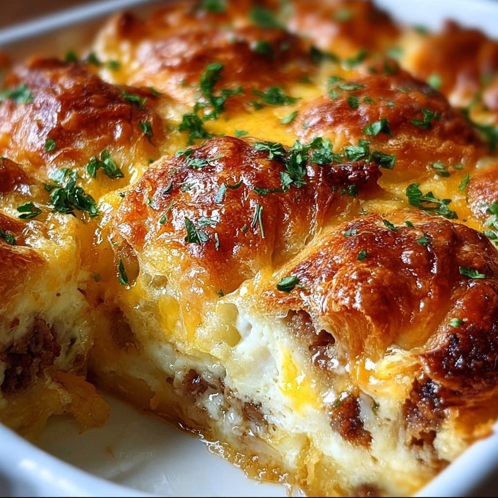Overnight Croissant Breakfast Casserole 5 Overnight Croissant Breakfast Casserole