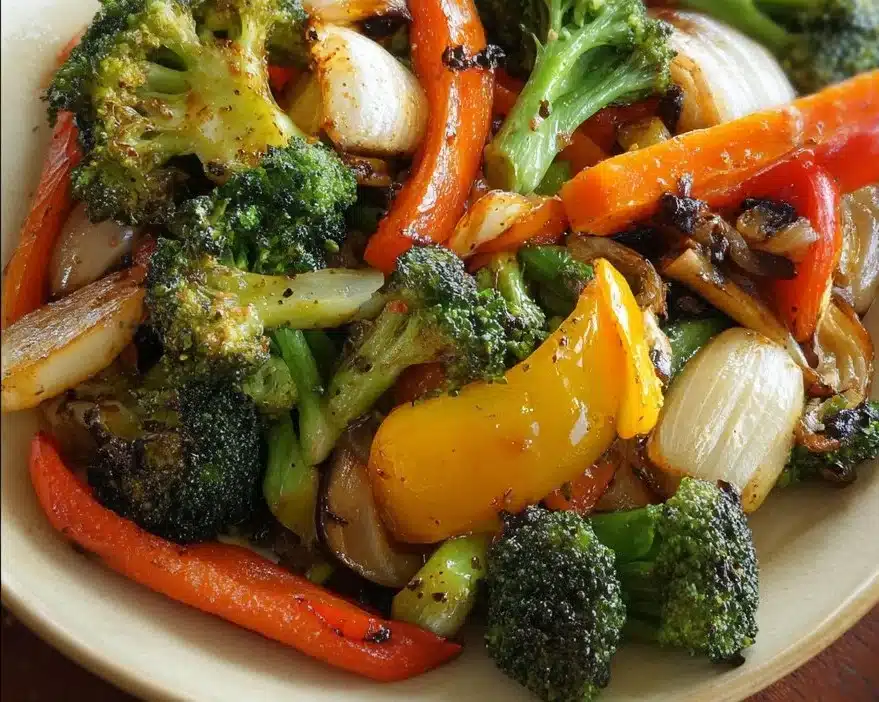 Colorful sautéed vegetables in a skillet for a nutritious side dish