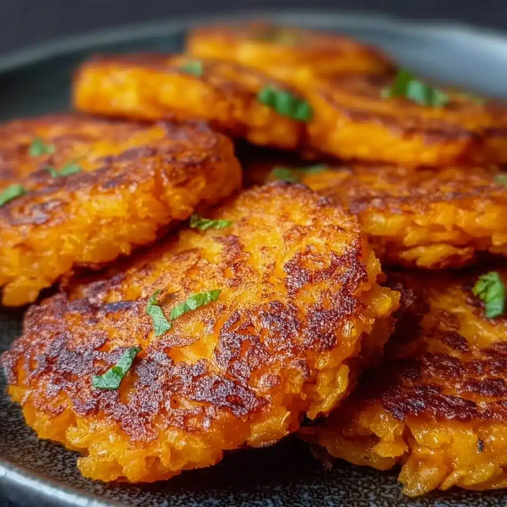 Healthy sweet potato hash browns served on a plate with fresh herbs