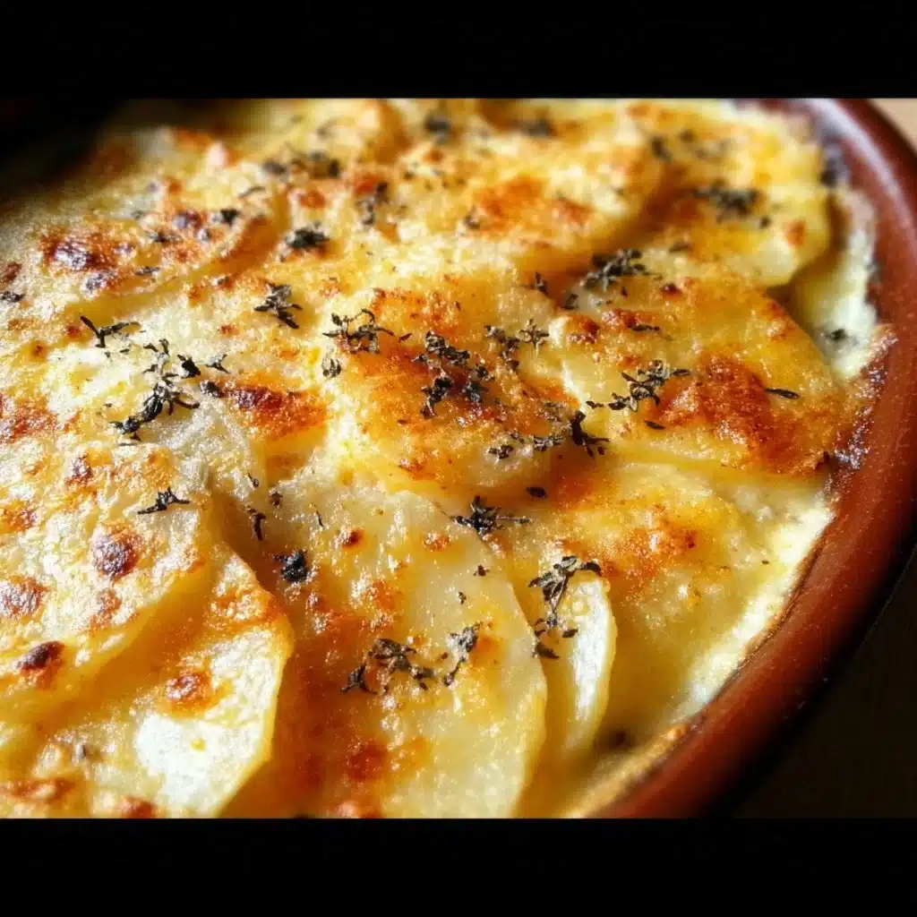 Delicious homemade au gratin potatoes baked until golden and creamy