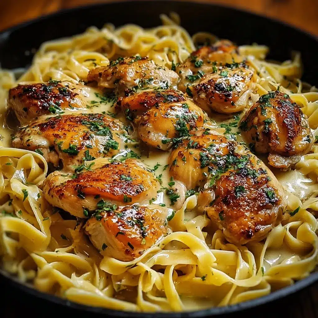 One-Pan Chicken with Buttered Noodles dish served on a plate